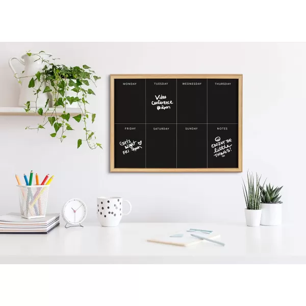 imageKate and Laurel Blake This Week Framed Printed Glass Dry Erase Board by The Creative Bunch Studio 18x24 Natural Printed Glass Wall Dcor