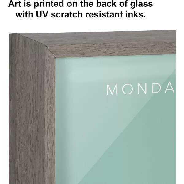 imageKate and Laurel Blake This Week Framed Teal Printed Glass Dry Erase Wall Art by The Creative Bunch Studio 18x24 Gray Weekly Calendar Decorative Wall Organizer