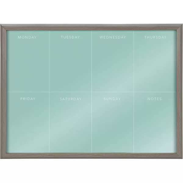 imageKate and Laurel Blake This Week Framed Teal Printed Glass Dry Erase Wall Art by The Creative Bunch Studio 18x24 Gray Weekly Calendar Decorative Wall Organizer