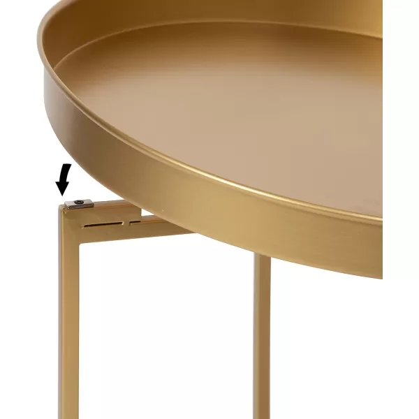 imageKate and Laurel Celia Glam Round Side Table 1825 x 1825 x 22 Gold Modern Minimalist Accent Table for Storage and DisplayGold