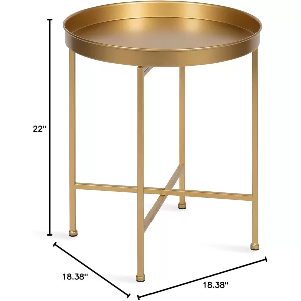 imageKate and Laurel Celia Glam Round Side Table 1825 x 1825 x 22 Gold Modern Minimalist Accent Table for Storage and DisplayGold