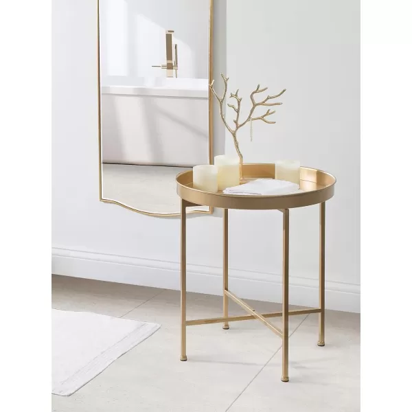 imageKate and Laurel Celia Glam Round Side Table 1825 x 1825 x 22 Gold Modern Minimalist Accent Table for Storage and DisplayGold