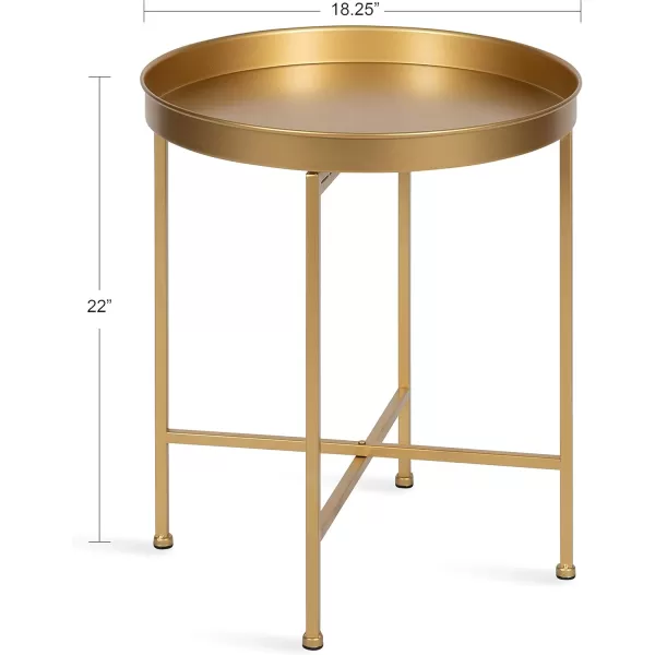 imageKate and Laurel Celia Glam Round Side Table 1825 x 1825 x 22 Gold Modern Minimalist Accent Table for Storage and DisplayGold