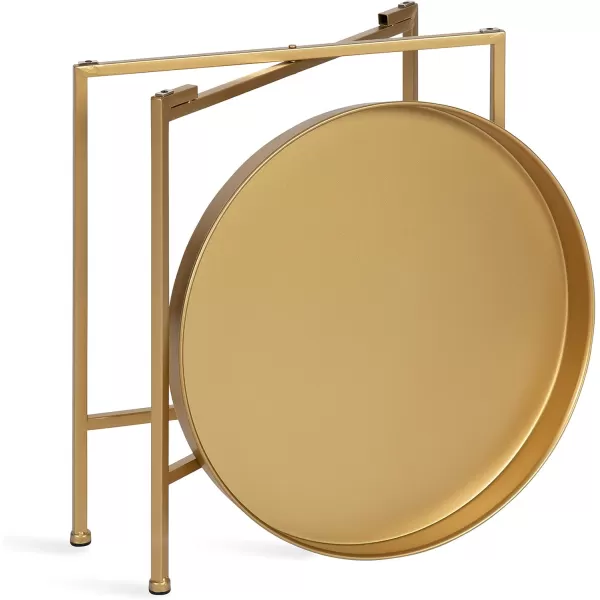 imageKate and Laurel Celia Glam Round Side Table 1825 x 1825 x 22 Gold Modern Minimalist Accent Table for Storage and DisplayGold