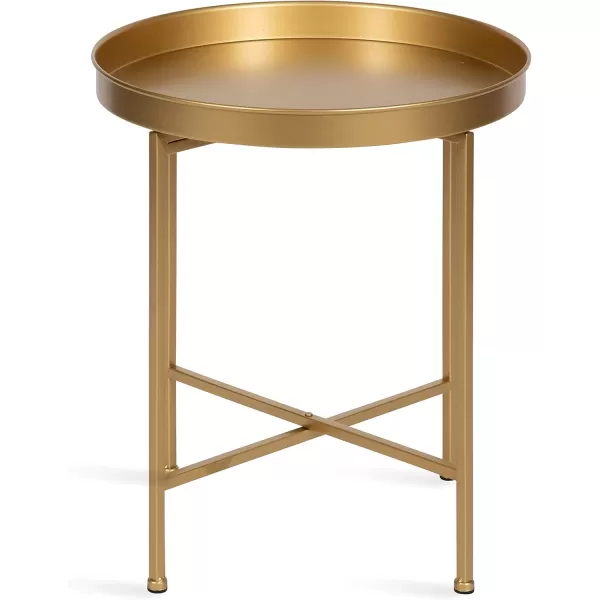 imageKate and Laurel Celia Glam Round Side Table 1825 x 1825 x 22 Gold Modern Minimalist Accent Table for Storage and DisplayGold