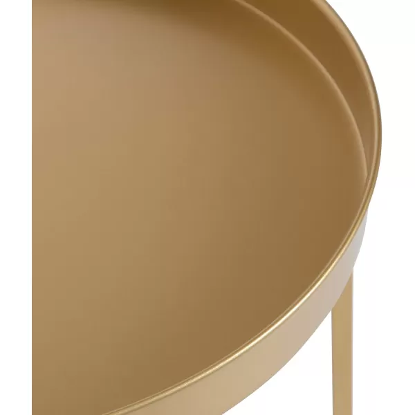 imageKate and Laurel Celia Glam Round Side Table 1825 x 1825 x 22 Gold Modern Minimalist Accent Table for Storage and DisplayGold