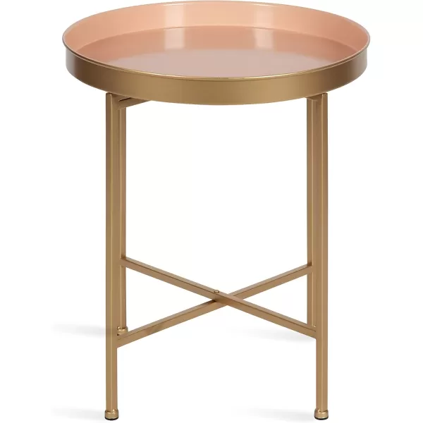 imageKate and Laurel Celia Glam Round Side Table 1825 x 1825 x 22 Pink and Gold Modern Minimalist Accent Table for Storage and Display