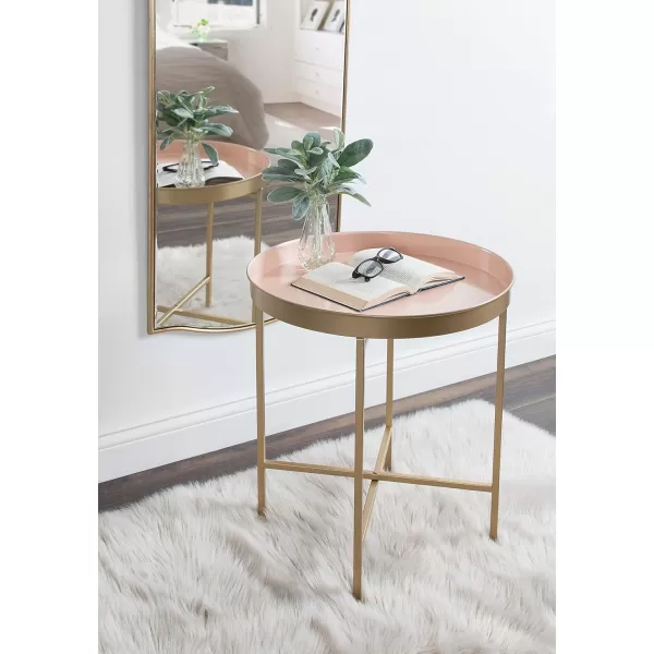 imageKate and Laurel Celia Glam Round Side Table 1825 x 1825 x 22 Pink and Gold Modern Minimalist Accent Table for Storage and Display