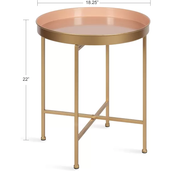 imageKate and Laurel Celia Glam Round Side Table 1825 x 1825 x 22 Pink and Gold Modern Minimalist Accent Table for Storage and Display