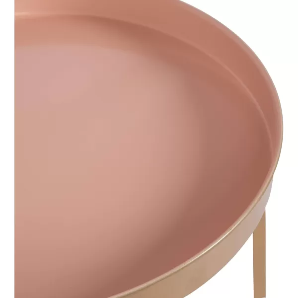imageKate and Laurel Celia Glam Round Side Table 1825 x 1825 x 22 Pink and Gold Modern Minimalist Accent Table for Storage and Display
