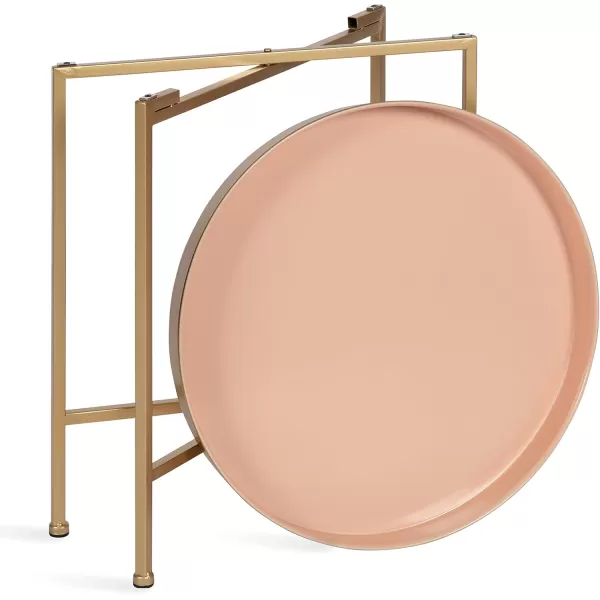 imageKate and Laurel Celia Glam Round Side Table 1825 x 1825 x 22 Pink and Gold Modern Minimalist Accent Table for Storage and Display