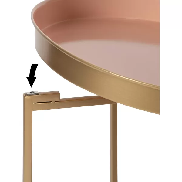 imageKate and Laurel Celia Glam Round Side Table 1825 x 1825 x 22 Pink and Gold Modern Minimalist Accent Table for Storage and Display