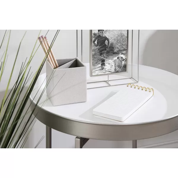 imageKate and Laurel Celia Glam Round Side Table 1825 x 1825 x 22 White and Silver Modern Minimalist Accent Table for Storage and Display