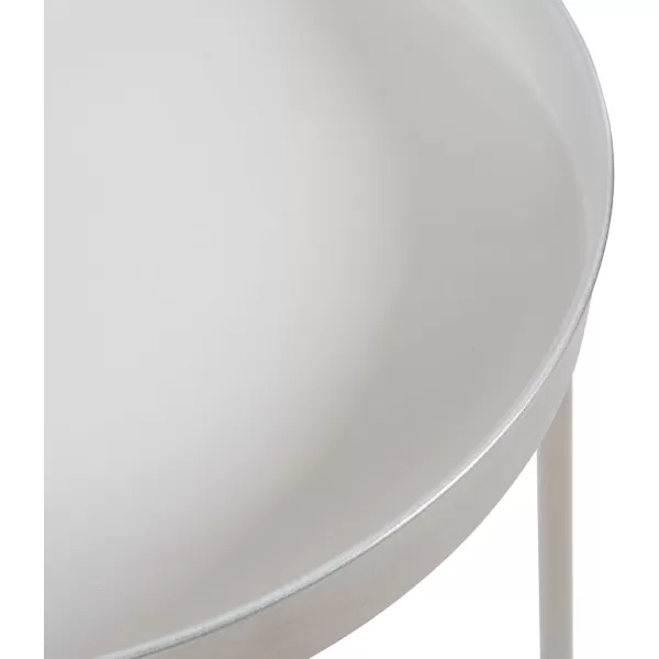 imageKate and Laurel Celia Glam Round Side Table 1825 x 1825 x 22 White and Silver Modern Minimalist Accent Table for Storage and Display
