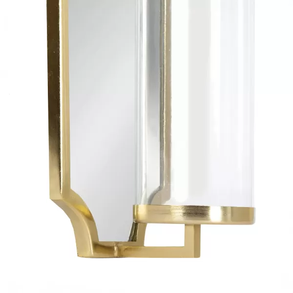 imageKate and Laurel Ciel Glam Mirrored Wall Sconce 6 x 5 x 16 Silver Traditional Scalloped Candle Holder with Removable Glass Cylinder and Mirror for Bathroom or Bedroom Wall DecorGold