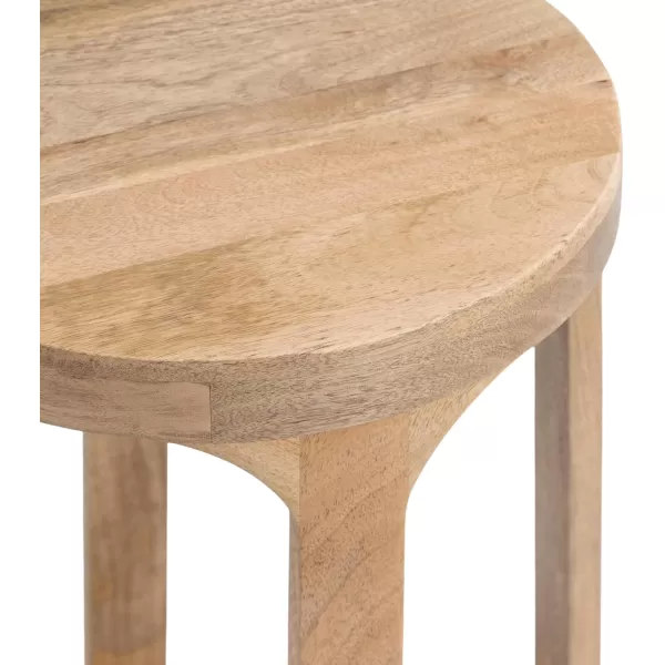 imageKate and Laurel Dahl Wooden Round Drink Table 12 x 23 Whitewash Transitional Boho Circle Wood Accent Pedestal Table for Living Room Plant Stand or Small Bedroom NightstandNatural