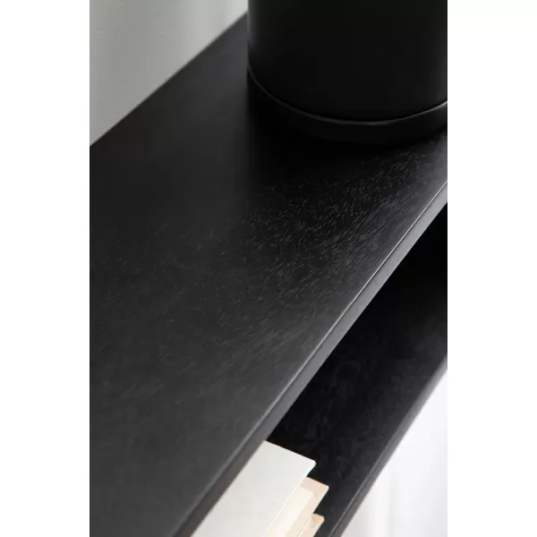 imageKate and Laurel Deguara Solid Wood Entryway Table with Storage for Use as Living Room Floating TV Console or Large Wall Shelf 30x7x7 Black