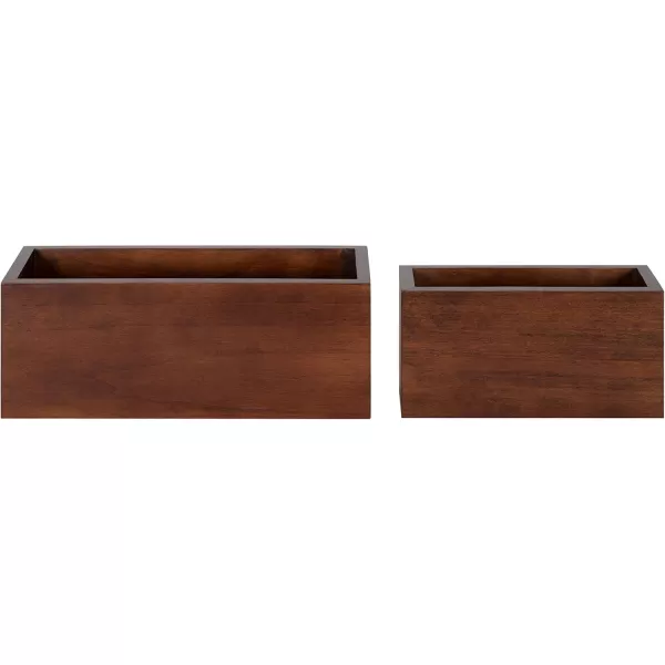 imageKate and Laurel Domio MidCentury Pocket Wall Organizer Set of 2 Walnut Brown Wood Office Organizer for WallWalnut Brown