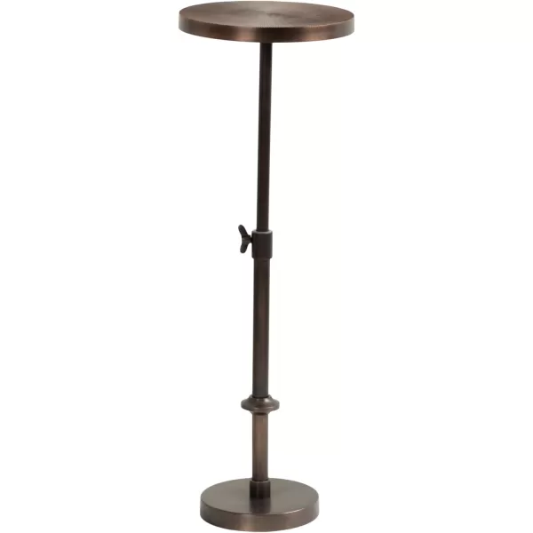 imageKate and Laurel Engles Traditional AdjustableHeight Pedestal Drink Table 10 x 10 x 30 Bronze Vintage Round Indoor Metal Plant Stand with Embossed Sunburst PatternBronze