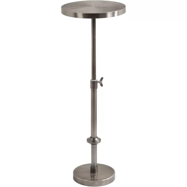 imageKate and Laurel Engles Traditional AdjustableHeight Pedestal Drink Table 10 x 10 x 30 Bronze Vintage Round Indoor Metal Plant Stand with Embossed Sunburst PatternSilver