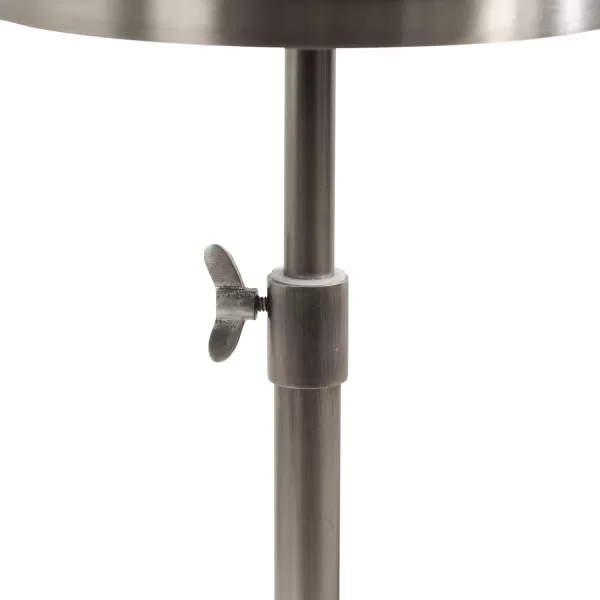 imageKate and Laurel Engles Traditional AdjustableHeight Pedestal Drink Table 10 x 10 x 30 Bronze Vintage Round Indoor Metal Plant Stand with Embossed Sunburst PatternSilver