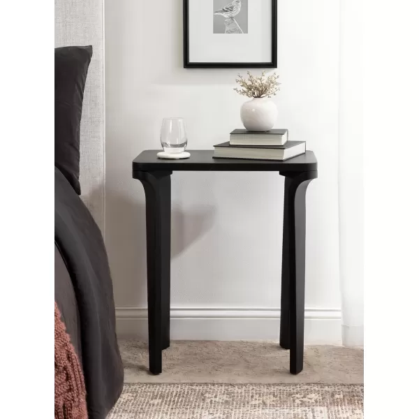 imageKate and Laurel Escalon Transitional Decorative End Use as a Bedroom Nightstand or Living Room Accent Table 22x14x26 Black