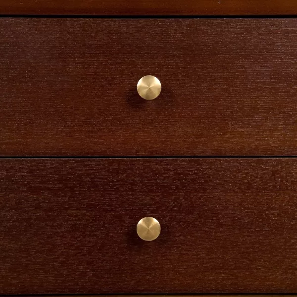 imageKate and Laurel Finco Midcentury Modern Style Side Table with 2 Drawers Walnut Brown Finish with Brass Hardware