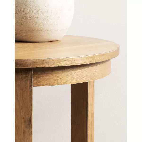 imageKate and Laurel Foxford Modern Tiered Round Side Table 22 x 22 x 24 Black Transitional TwoTier Circle Nightstand Table with Storage and Resilient Wood Construction for Bedroom DecorNatural