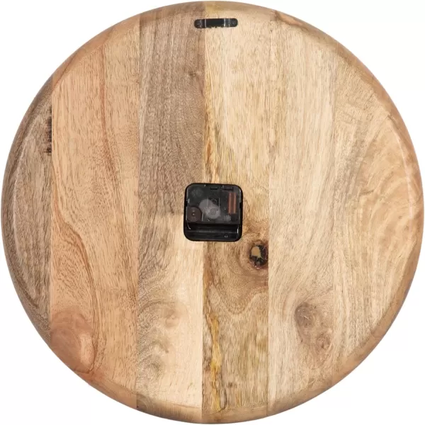 imageKate and Laurel Grear Modern Numberless Round Wall Clock 17 Inch Diameter Natural Wood Decorative Minimal Carved Wood Clock for Bedroom Entryway or Living Room DecorNatural