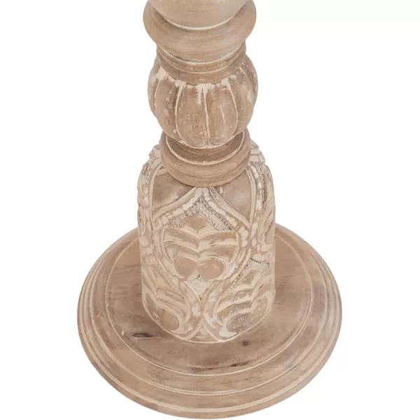 imageKate and Laurel Hingham Circle Pedestal Use as Bedroom Nightstand Indoor Plant Stand or Decorative Living Room Table 16x16x24 White
