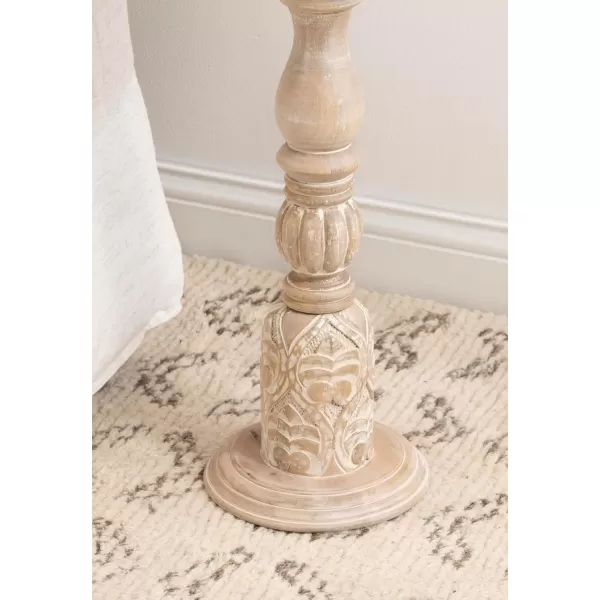 imageKate and Laurel Hingham Circle Pedestal Use as Bedroom Nightstand Indoor Plant Stand or Decorative Living Room Table 16x16x24 White