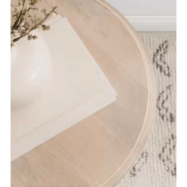 imageKate and Laurel Hingham Circle Pedestal Use as Bedroom Nightstand Indoor Plant Stand or Decorative Living Room Table 16x16x24 White