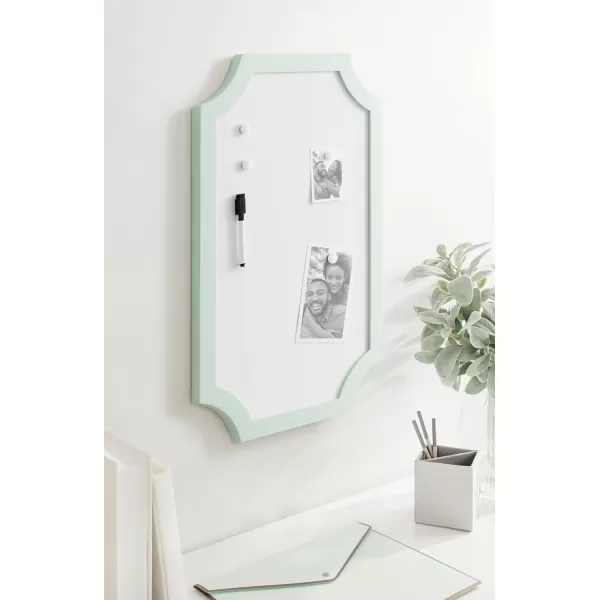 imageKate and Laurel Holbrook Scalloped Magnetic Dry Erase Board with Marker and Four Magnets 15 x 24 Green Decorative Wall Organization White Board for Use as Bedroom or Dorm Room DecorGreen