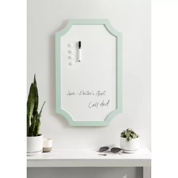 imageKate and Laurel Holbrook Scalloped Magnetic Dry Erase Board with Marker and Four Magnets 15 x 24 Green Decorative Wall Organization White Board for Use as Bedroom or Dorm Room DecorGreen