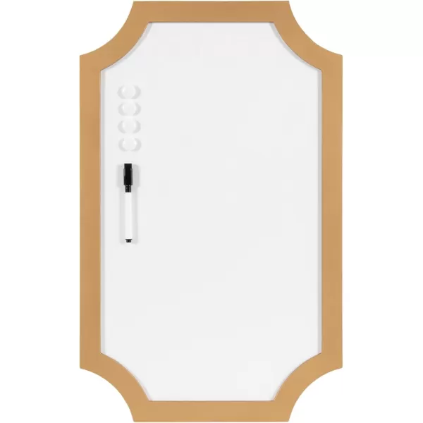 imageKate and Laurel Holbrook Scalloped Magnetic Dry Erase Board with Marker and Four Magnets 15 x 24 Green Decorative Wall Organization White Board for Use as Bedroom or Dorm Room DecorGold