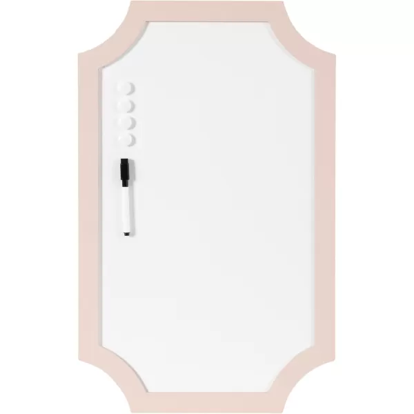 imageKate and Laurel Holbrook Scalloped Magnetic Dry Erase Board with Marker and Four Magnets 15 x 24 Green Decorative Wall Organization White Board for Use as Bedroom or Dorm Room DecorPink