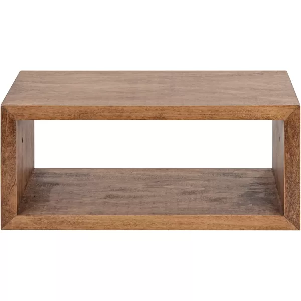 imageKate and Laurel Holt Modern Floating Wall Shelf 18 x 8 Rustic Brown Chic Rectangular Floating Wood Shelf for Wall