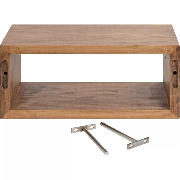 imageKate and Laurel Holt Modern Floating Wall Shelf 18 x 8 Rustic Brown Chic Rectangular Floating Wood Shelf for Wall