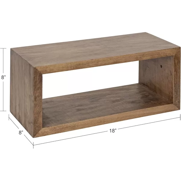 imageKate and Laurel Holt Modern Floating Wall Shelf 18 x 8 Rustic Brown Chic Rectangular Floating Wood Shelf for Wall
