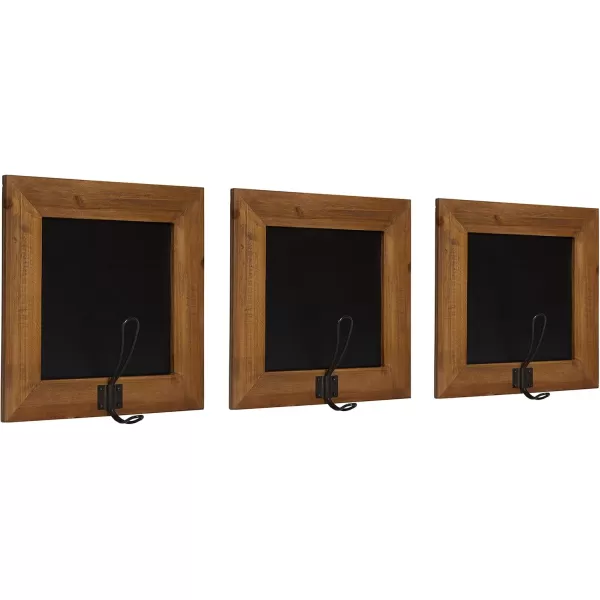 imageKate and Laurel Jeran Wall Mounted Small Wood Chalkboards with Hook 1175 x 1175 Rustic Brown 3 Piece SetBrown