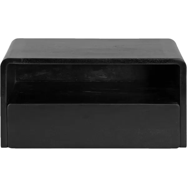imageKate and Laurel Kato Modern Wood Floating Side Table with Drawer 18 x 10 x 9 Black Contemporary Wooden Floating Nightstand for Bedroom Bedside Table