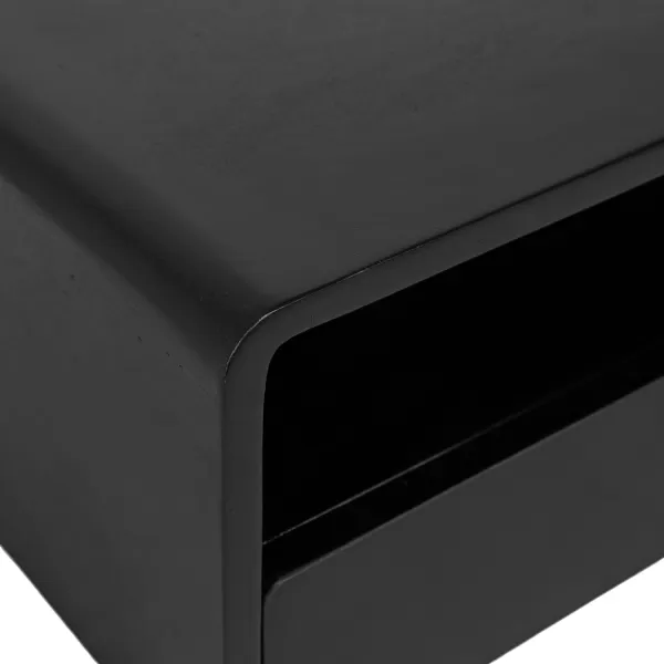 imageKate and Laurel Kato Modern Wood Floating Side Table with Drawer 18 x 10 x 9 Black Contemporary Wooden Floating Nightstand for Bedroom Bedside Table