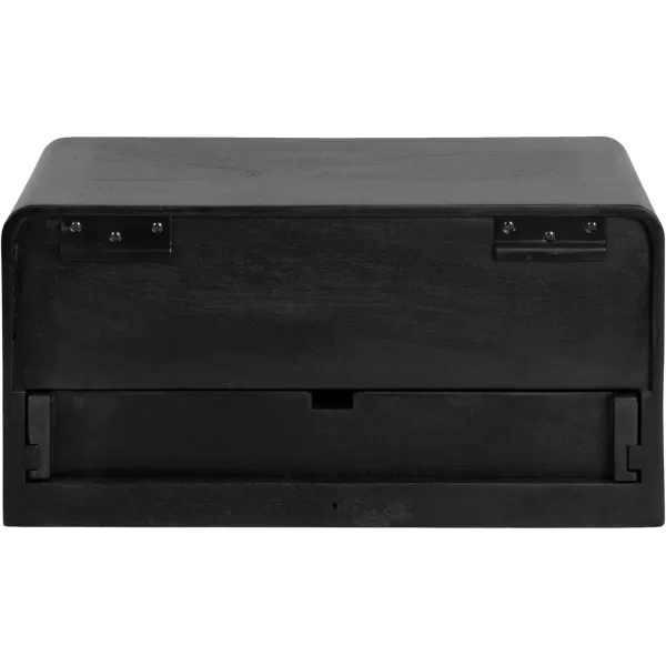 imageKate and Laurel Kato Modern Wood Floating Side Table with Drawer 18 x 10 x 9 Black Contemporary Wooden Floating Nightstand for Bedroom Bedside Table