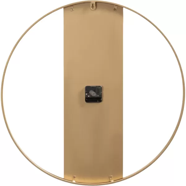 imageKate and Laurel Ladd Modern Numberless Embossed Wood and Metal Round Wall Clock 24 Inch Diameter Gold Decorative Minimal Metal and Wood Clock for Living Room DcorGold