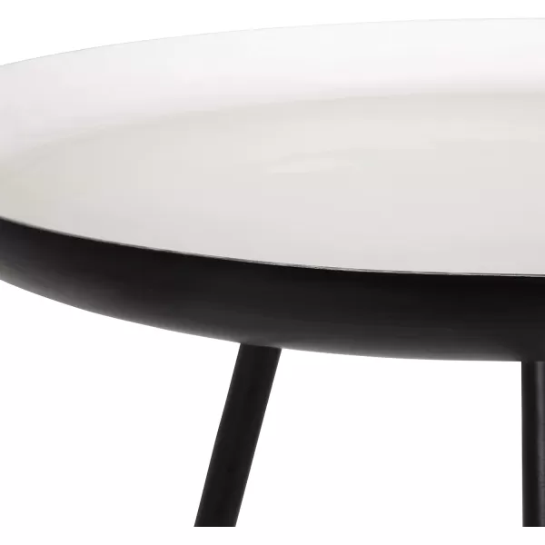 imageKate and Laurel Laranya Modern Side Table 15quot x 15quot x 225quot White and Black Excellent Sofa End Table and Decorative Accent