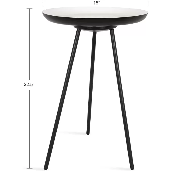 imageKate and Laurel Laranya Modern Side Table 15quot x 15quot x 225quot White and Black Excellent Sofa End Table and Decorative Accent