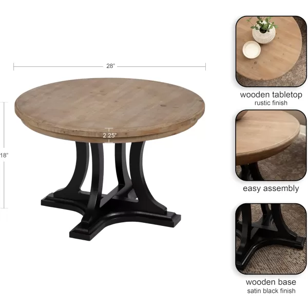 imageKate and Laurel Linsley Farmhouse Living Room Table with Solid Wood Tabletop for Vintage Decor 28x28x18 Rustic Brown