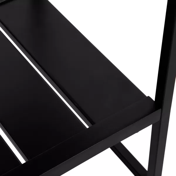 imageKate and Laurel Malone Modern Wooden Side Table with Metal Shelf 18 x 13 x 25 Natural Brown and Black Transitional Wood Nightstand with Storage Shelf Below