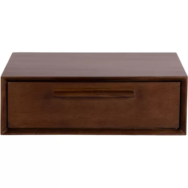 imageKate and Laurel McCutcheon Floating Wood Storage Shelf 18 x 12 x 6 Walnut Brown Decorative Transitional Floating Bedroom Nightstand with a Concealed Cubby Compartment