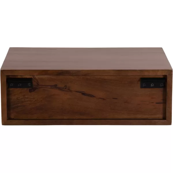 imageKate and Laurel McCutcheon Floating Wood Storage Shelf 18 x 12 x 6 Walnut Brown Decorative Transitional Floating Bedroom Nightstand with a Concealed Cubby Compartment